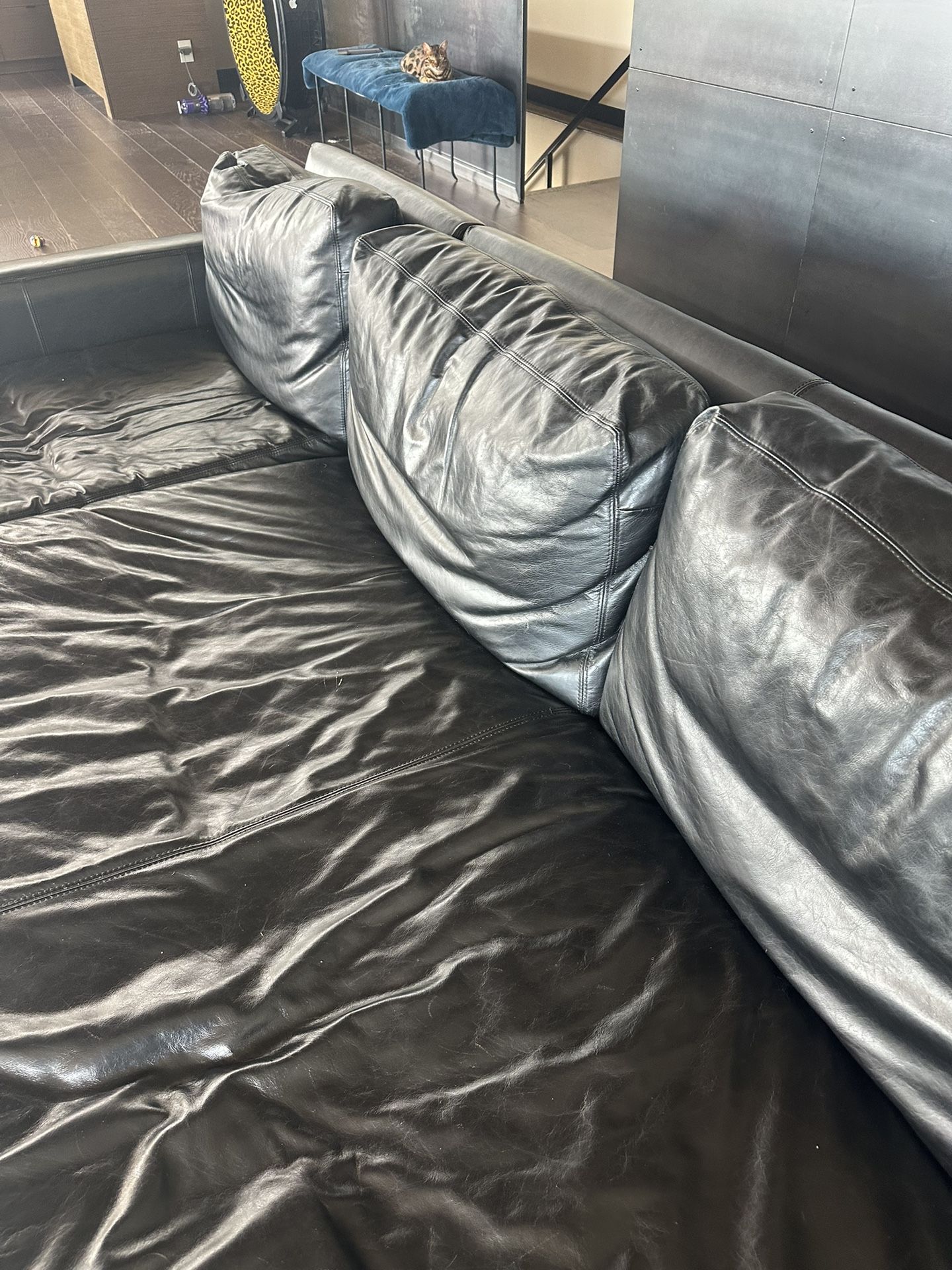 Restoration Hardware Black Sofa Couch