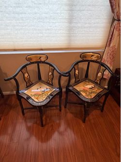 Chinoiserie Corner Chairs Set