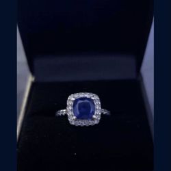 Sapphire ring in sterling silver