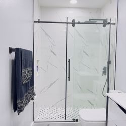 SALE ~ Modern Frameless Sliding Glass Shower Doors