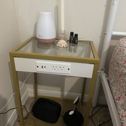 2 gold side tables 