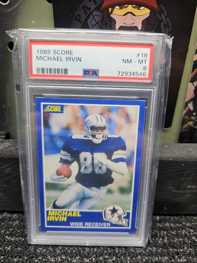 Dallas Cowboys Michael Irving 1989 Score PSA 8