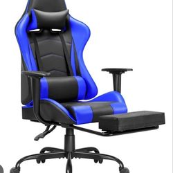 Furniwell Gaming Chair PU Leather Office Chair High Back Computer Desk Chair Adjustable Swivel Racing Executive Leather Ergonomic Task with Headrest a