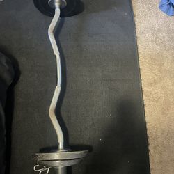 Curl Bar With Weights 