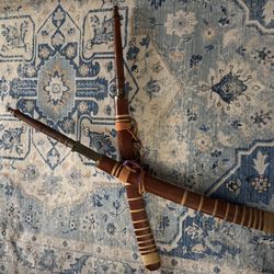 Decorative Handcrafted Wooden  36” Handcrafted Thai Daab Sword Set (2 Pieces)