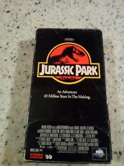 Vintage vhs video tape/ Jurassic Park/ an adventure 65 million years in the making/ Sam Neill/ Laura dern/ Jeff goldblum/ Richard attenborough