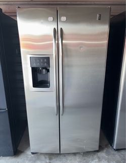 GE stainless steel refrigerator and freezer