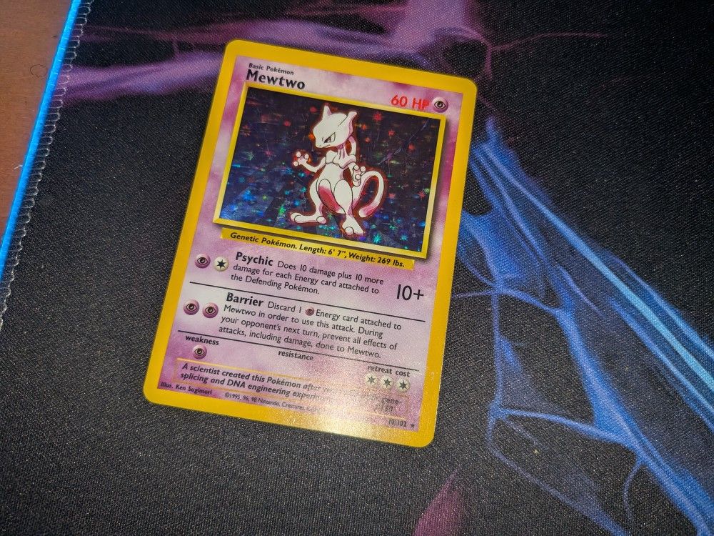 Mewtwo Base Set 10/102 Pokemon HEAVY PLAY