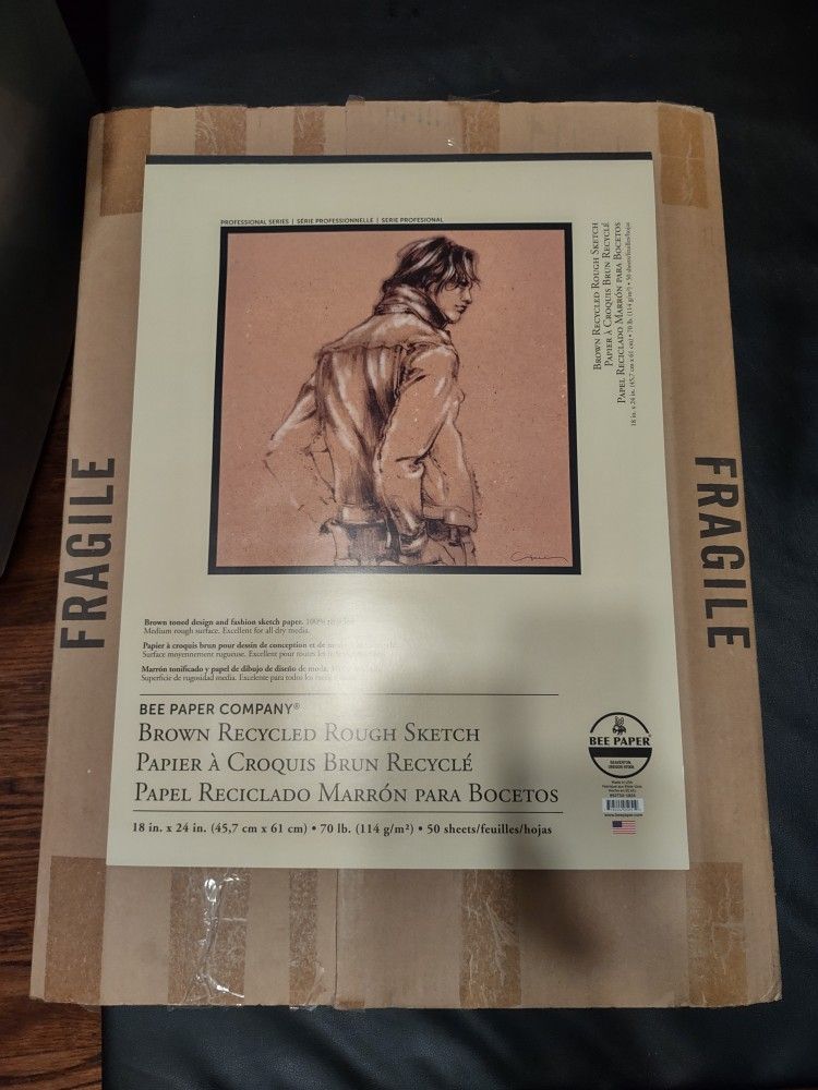 Bee Paper Company Brown Recycled Rough Sketch Toned Paper