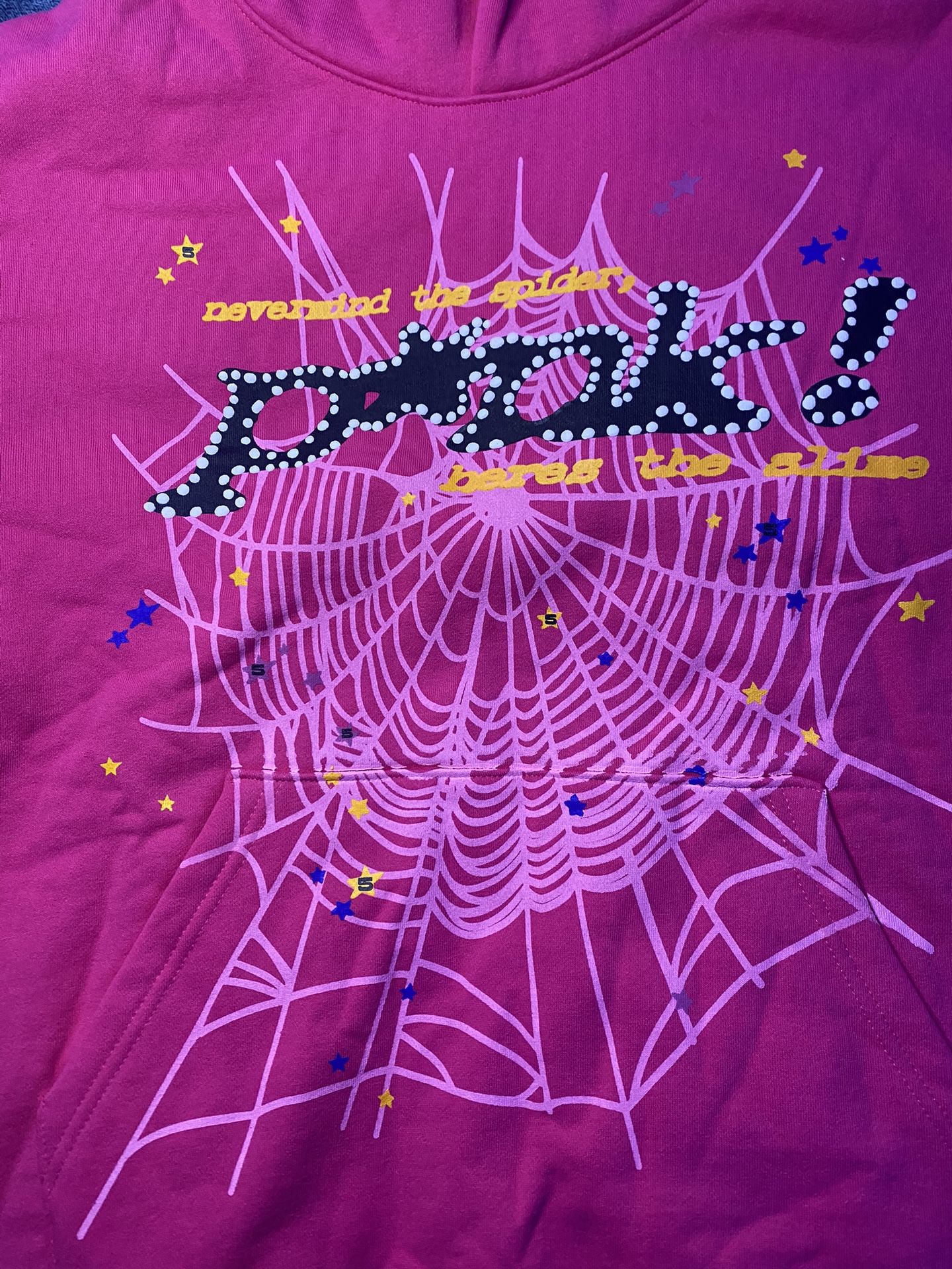 Sp5der Worldwide X Young Thug Punk V2 Hoodie Pink