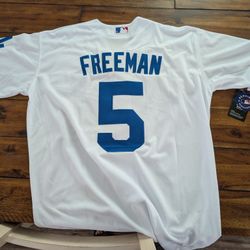 New Dodgers Freeman #5  Jersey World Series Patch Or Without 