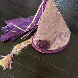 Disney Park Rapunzel Tangled Crown Hat With Braid Ponytail 