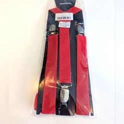 Men's Red Suspenders &amp; Bow Tie - NWT 
