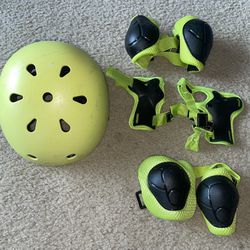Bike Helmet And Pads For Kids 3-7yo