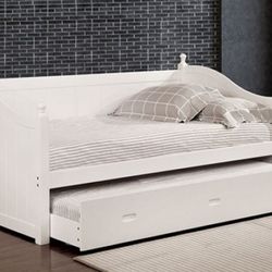 Brand New White Twin Size Daybed With Trundle Bed 