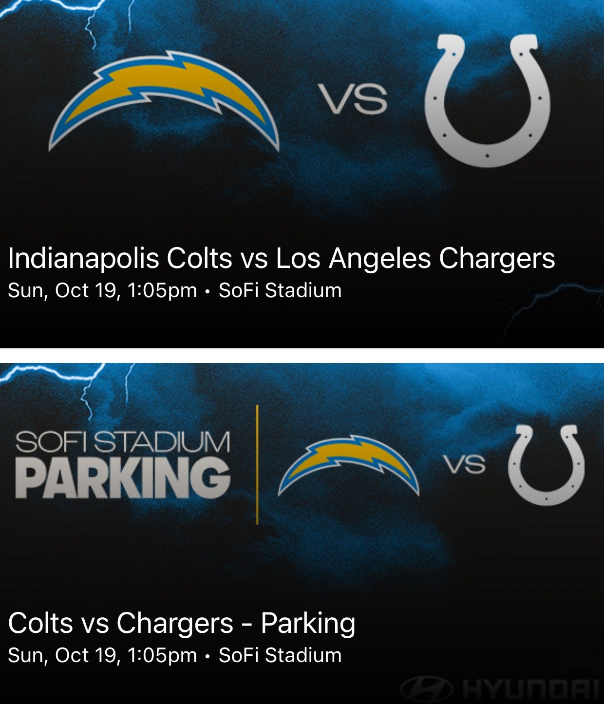 Colts vs Chargers - 10/19/25