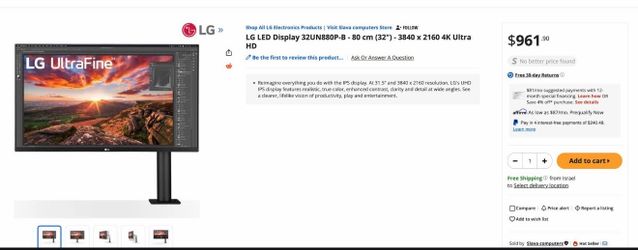 LG 32 Ultrawide w Ergo Stand