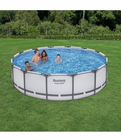 Bestway Power Steel 14FT X 42” Round Above Ground Pool Set Brand New Open Box All Parts Included!