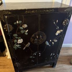 Chinese Black Lacquered Cubbard