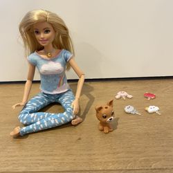 Barbie Breathe With Me, Meditation Doll/Pink Kitty Rest Pillow Lounger