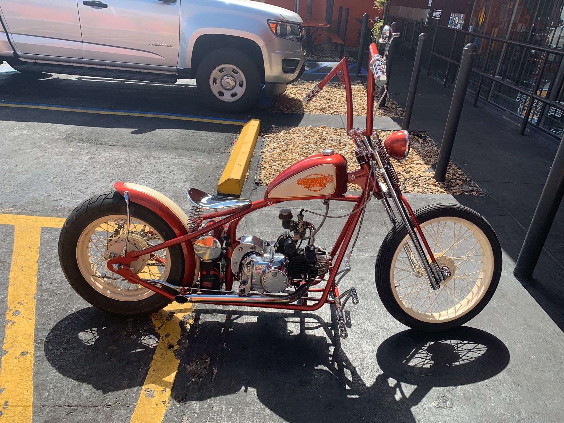 Kicker 5150 custom mini chopper. 50cc with. 110 cc 4 speed engine. Street legal clean title.