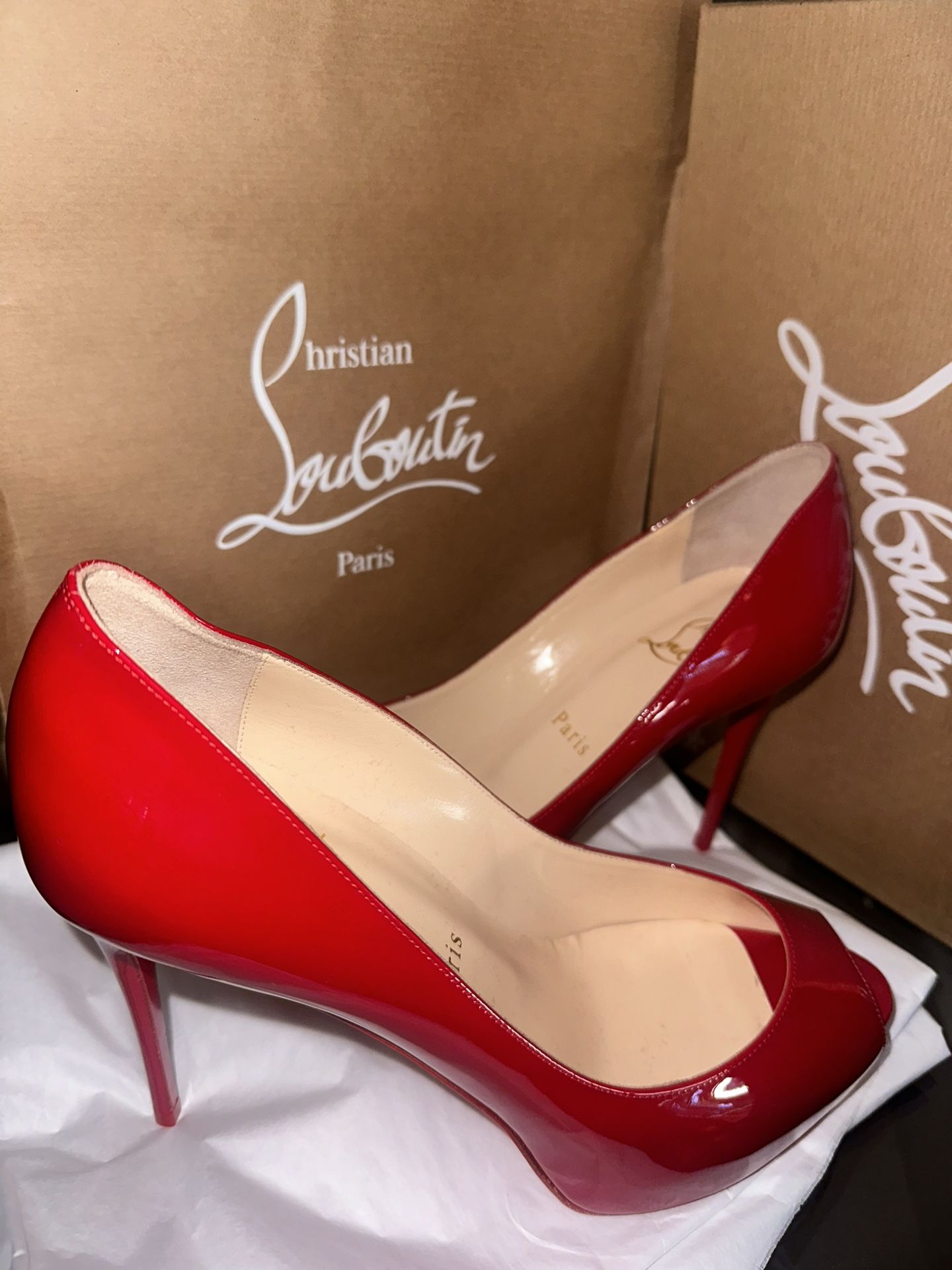 Christian Louboutin Heels Very Privé 120 mm Platform pumps - Patent calf leather - RED - Women