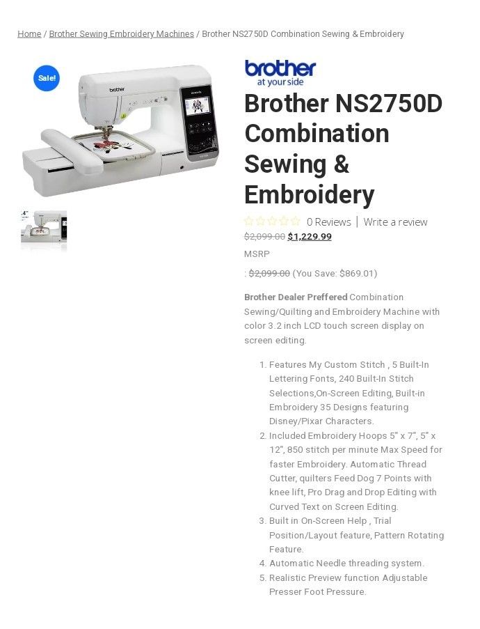 Embroidery Sewing Machine 