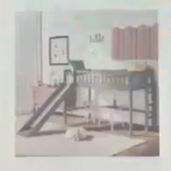 Mid Loft Twin Bed W/ Slide