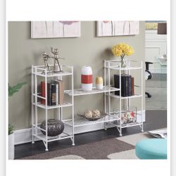 High Quality White 4pcs Metal Folding Storage Shelf/Organizer/Bookcase