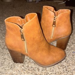 Brown Ankle Heel Boots