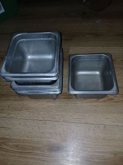 6 stainless steel containers