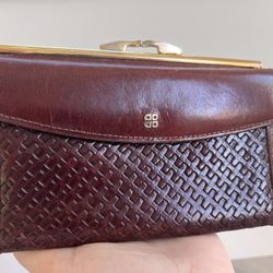 Bosca Rust Brown Leather Wallet Vintage Large Clutch 