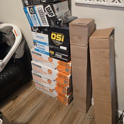 Construction Materials Lot – OSI Quad Max Caulk, Foam, Plastic Sheeting