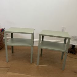 Green End Tables Pair