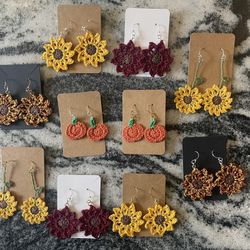 Fall Handmade Crochet Earrings