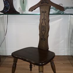 Small vintage Butler solid wood valet chair