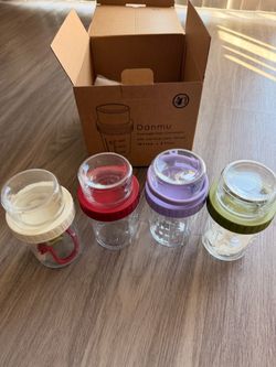 Danmu Overnight Oats Containers with Lids 4-Pack