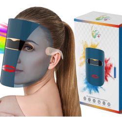 NEW IN BOX - Wireless LED Light Therapy Mask Red Blue Amber 3 Color Light Weight| Includes Power| Anti-Aging| Improve Wrinkles| Breakouts & Rosacea