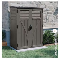 4 ft. 5 in. W x 2 ft. 7.5 in. D x 6 ft. H Large Plastic Resin Vertical Outdoor Storage Cabinet Shed in Stoney (Gray)