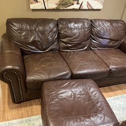 Faux Leather Sofa Set 