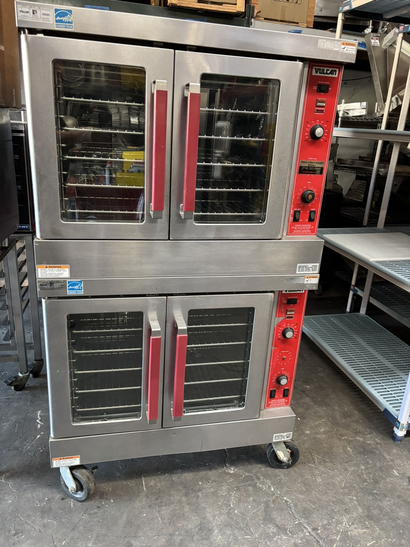 Gas Convection Double Stacked Ovens Vulcan VGC4D On Wheels Bakery Depth Commercial Kitchen Restaurant NSF Work Great It’s Available!!!
