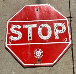 1930s / 40s era antique stop sign auto club of California