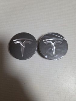 New Tesla X-3 Charcoal & Machined Center Cap (Set Of 2) #XWC-1385-01 56mm 2.25"