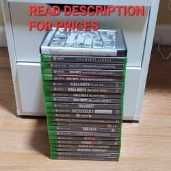 XBOX ONE GAMES, FIRM PRICE, GOOD CONDITION, READ DESCRIPTION FOR PRICES AND AVAILABILITY