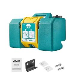 183# Portable Eye Wash Station 8 Gal, OSHA-Approved Eyewash Station Wall-Mounted/On Flat Surface, Emergency Eye Wash Unit with 2 Sprays, First Aid Eye