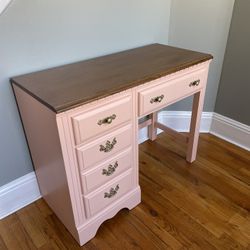 Soft Pink And Brown Desk