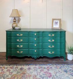French Provincial Nine Drawer Dresser solid wood for Bedroom Furniture dining room credenza Green for Sale in Conyers, GA - OfferUp French Provincial Nine Drawer Dresser solid wood for Bedroom Furniture dining room credenza Green for Sale in Conyers, GA - OfferUp
