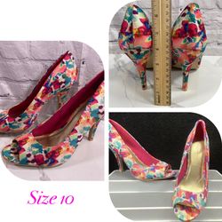 Christian Siriano For Payless Satin Peep Toe Heels 