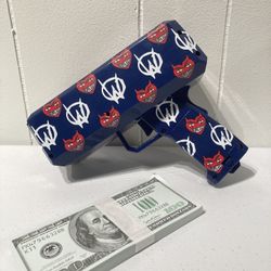 Novelty Gun Money Shooter (Black Or Blue) With 100pcs $100 Bills