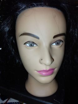 Female Mannequin Head with Black Hair